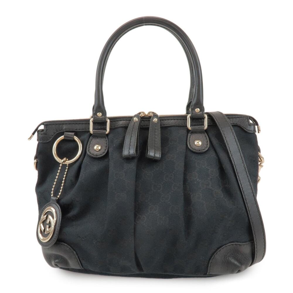 Gucci Sukey Interlocking G GG Supreme Handbag Black